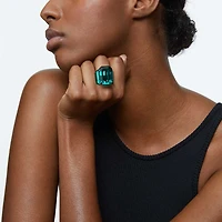 Lucent cocktail ring, Octagon cut, Green by SWAROVSKI