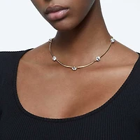 Constella choker, Round cut, White, Shiny gold-tone plated by SWAROVSKI