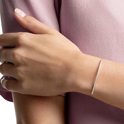 Only bracelet, White, Rose gold-tone plated by SWAROVSKI