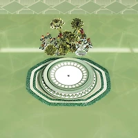 Signum service plate, Porcelain, Green by SWAROVSKI