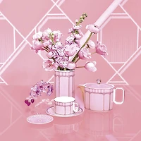 Signum mug with lid, Porcelain, Pink by SWAROVSKI
