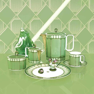 Signum coffee pot, Porcelain, Green by SWAROVSKI