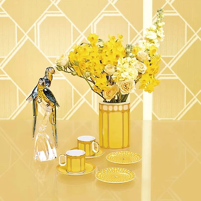 Signum vase, Porcelain, Medium, Yellow by SWAROVSKI