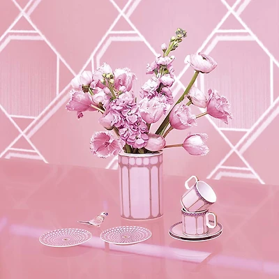 Signum plate, Porcelain, Small, Pink by SWAROVSKI