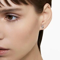 Idyllia Lilia stud earrings, Butterfly, White, Rhodium plated by SWAROVSKI