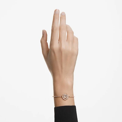 Generation bangle, White, Rose gold-tone plated by SWAROVSKI
