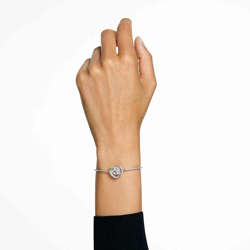 Generation bangle, White, Rhodium plated by SWAROVSKI