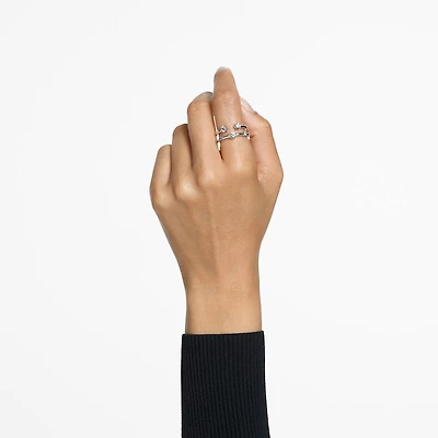 Constella ring, Set (2), Round cut, White, Rhodium plated by SWAROVSKI