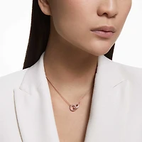 Dextera necklace, Intertwined circles, Pink, Rose gold-tone plated by SWAROVSKI