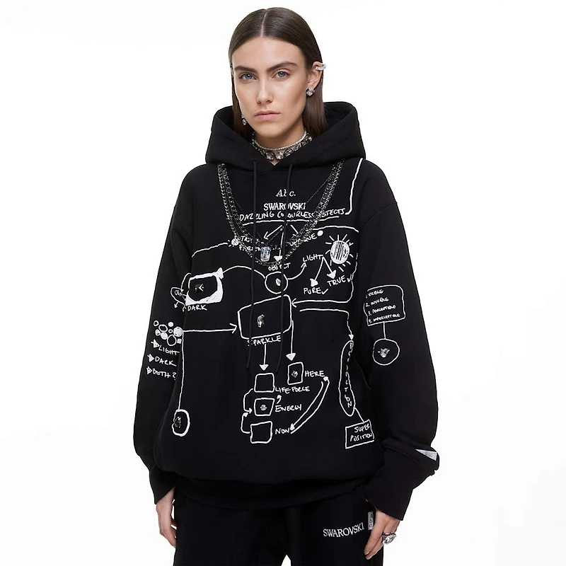 ADVISORY BOARD CRYSTALS, Dazzling Colorless Objects hoodie, Black by SWAROVSKI