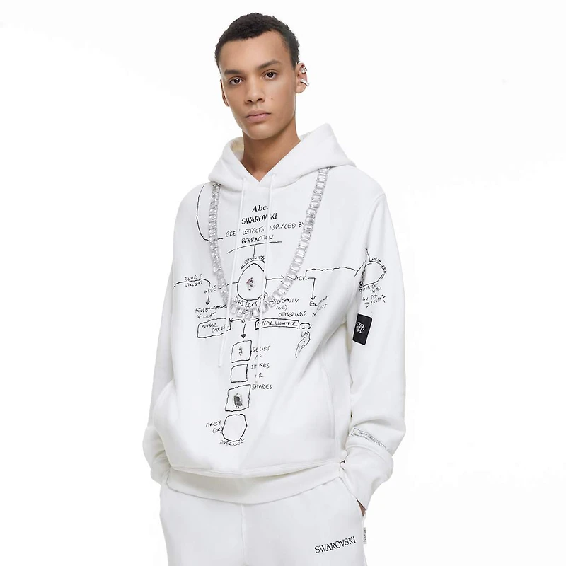 ADVISORY BOARD CRYSTALS, Gray Objects Displaced by Refraction hoodie, White by SWAROVSKI