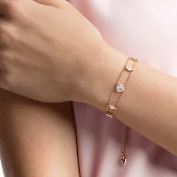 One bracelet, Mixed cuts, Heart, Pink, Rose gold-tone plated by SWAROVSKI