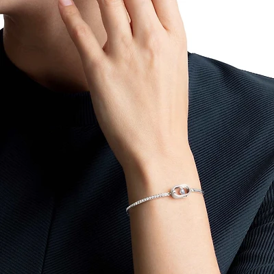 Una bracelet, Round cut, Oval shape, Blue, Rhodium plated by SWAROVSKI