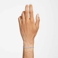 Matrix Tennis bracelet, Round cut, White, Rhodium plated by SWAROVSKI