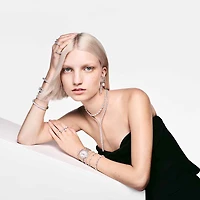 Matrix Tennis bracelet, Round cut, White, Rhodium plated by SWAROVSKI