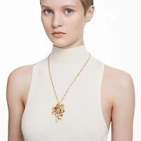 Elegance of Africa necklace, Flower, Multicoloured, Gold-tone plated by SWAROVSKI