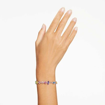 Gema bracelet, Mixed cuts, Multicoloured, Rhodium plated by SWAROVSKI