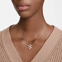 Volta necklace, Bow, Small, White, Rose gold-tone plated by SWAROVSKI