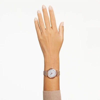 Crystalline wonder watch, Swiss Made, Metal bracelet, Rose gold tone, Rose gold-tone finish by SWAROVSKI