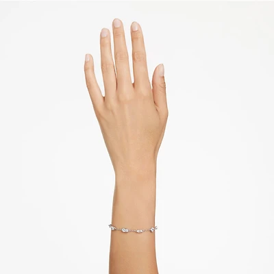 Mesmera bracelet, Mixed cuts, Scattered design, White, Rhodium plated by SWAROVSKI