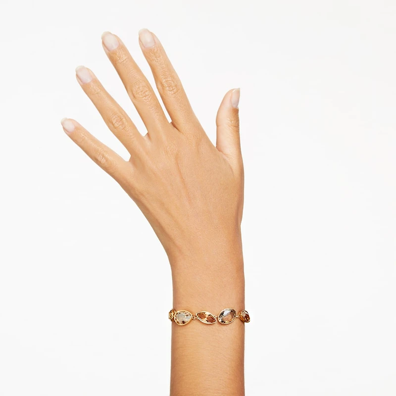 Elegance of Africa bracelet, Mixed cuts, Brown, Gold-tone plated by SWAROVSKI