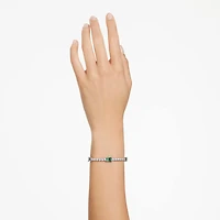 Matrix Tennis bracelet, Mixed cuts, Green, Rhodium plated by SWAROVSKI