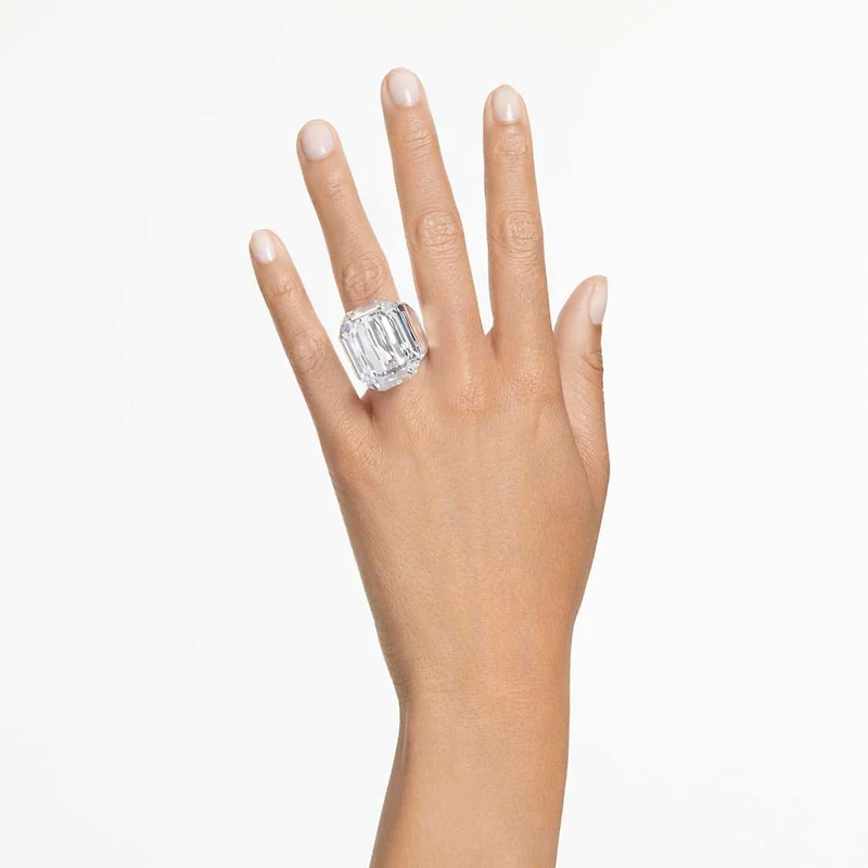 Lucent cocktail ring, Octagon cut, White by SWAROVSKI