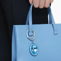 Key ring, Oval cut, Blue, Mixed metal finish by SWAROVSKI