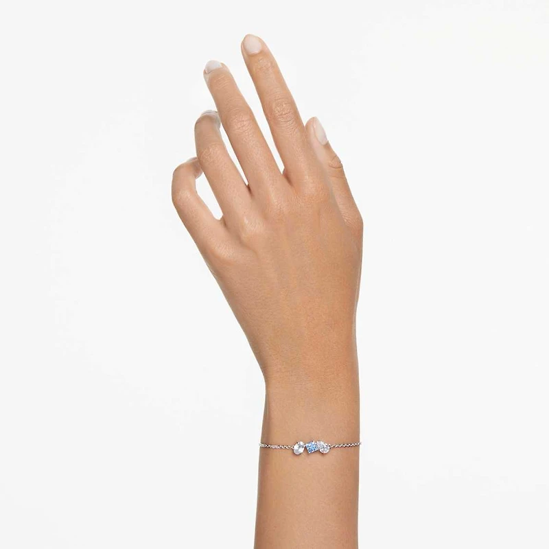 Mesmera bracelet, Mixed cuts, Blue, Rhodium plated by SWAROVSKI