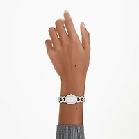 Dextera chain watch, Swiss Made, Crystal bracelet, Silver tone, Stainless Steel by SWAROVSKI
