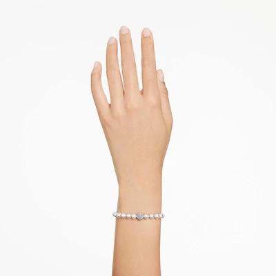 Swarovski Remix Collection strand, Crystal pearl, White, Rhodium plated by SWAROVSKI