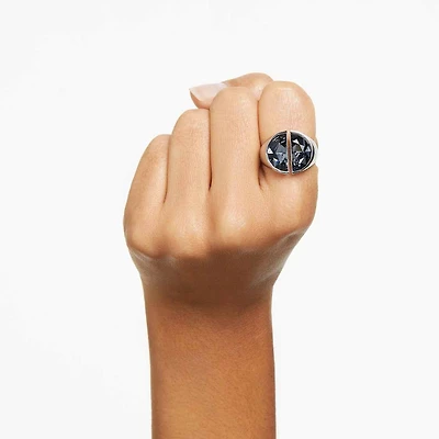 Lucent cocktail ring, Gray, Rhodium plated by SWAROVSKI