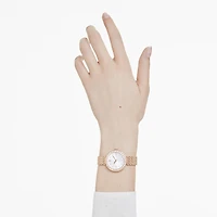 Matrix tennis 7-link watch, Swiss Made, Metal bracelet, Rose gold tone