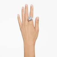 Mesmera cocktail ring, Octagon cut, White, Rhodium plated by SWAROVSKI