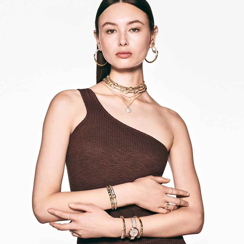 Numina earring jackets, Mixed cuts, White, Gold-tone plated by SWAROVSKI