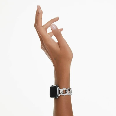 Chain strap, For Apple Watch® 40mm & 41mm, Silver tone, Stainless steel by SWAROVSKI