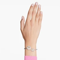 Idyllia bangle, Flower, Yellow, Rhodium plated by SWAROVSKI