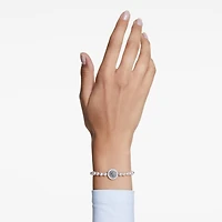 Swan bracelet, Crystal pearl, Swan, Grey, Rhodium plated by SWAROVSKI