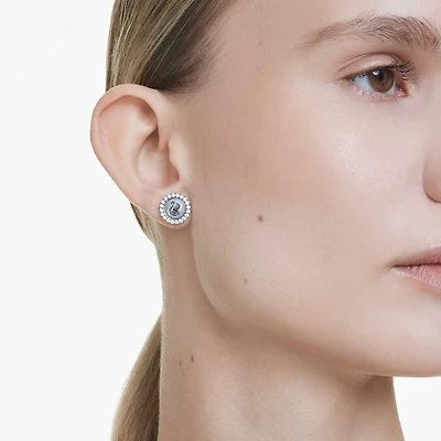 Swan set, Crystal pearl, Swan, Gray, Rhodium plated by SWAROVSKI