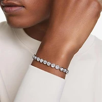 Imber Tennis bracelet, Round cut, White, Rhodium plated by SWAROVSKI
