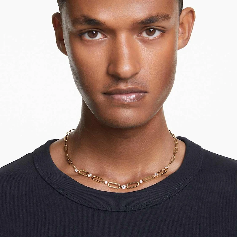 Constella necklace, White, Gold-tone plated by SWAROVSKI