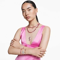 Millenia bracelet, Octagon cut, Pink, Gold-tone plated by SWAROVSKI