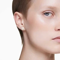 Meteora stud earrings, White, Gold-tone plated by SWAROVSKI