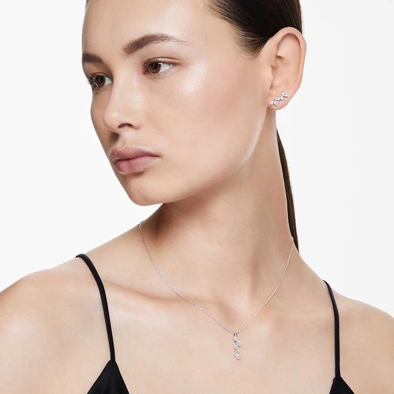 Galaxy ear cuffs, Lab-grown diamonds 1.25 ct tw, Mixed shapes, 14K white gold by SWAROVSKI