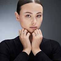 Galaxy ring, Set (2), Lab-grown diamonds 1.4 ct tw, Mixed shapes, 14K white gold by SWAROVSKI