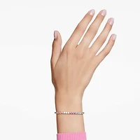 Matrix Tennis bracelet, Round cut, Multicoloured, Gold-tone plated by SWAROVSKI