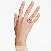 Idyllia cocktail ring, Octagon cut, Crystal pearls, Heart, Pink, Gold-tone plated by SWAROVSKI