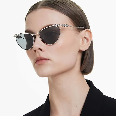 Sunglasses, Oval shape, SK7017, Silver Tone by SWAROVSKI