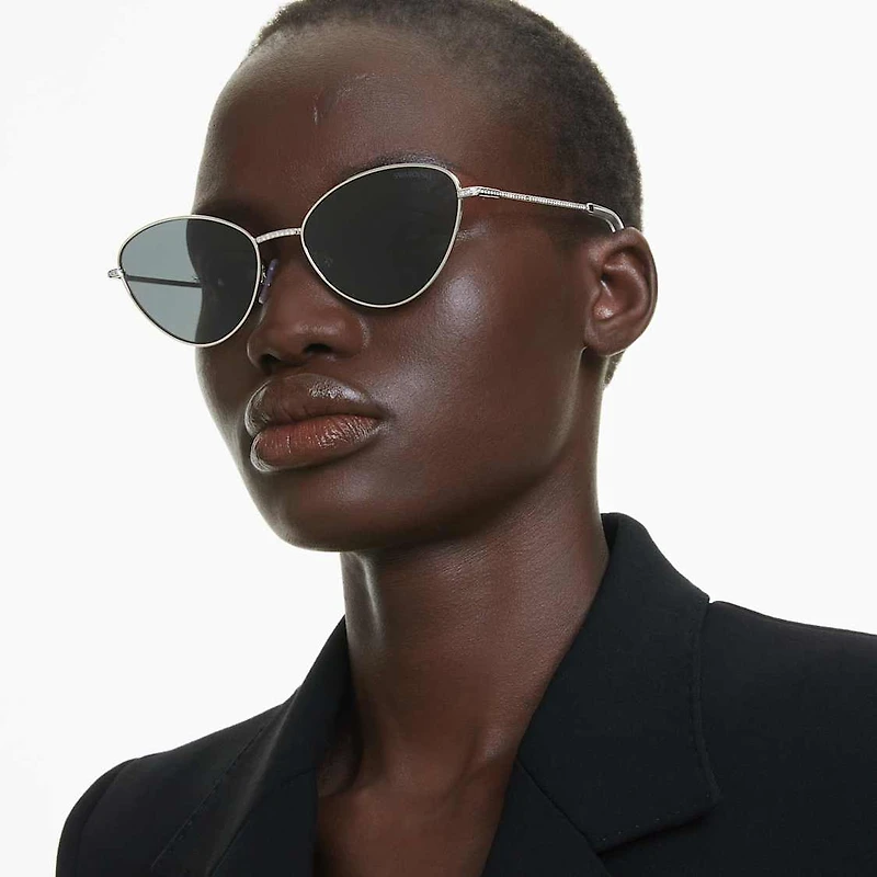 Sunglasses, Cat-Eye shape, SK7014, Black by SWAROVSKI