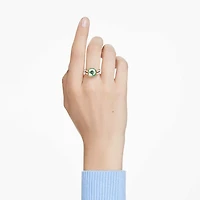 Chroma ring, Cushion cut, Multicolored, Gold-tone plated by SWAROVSKI